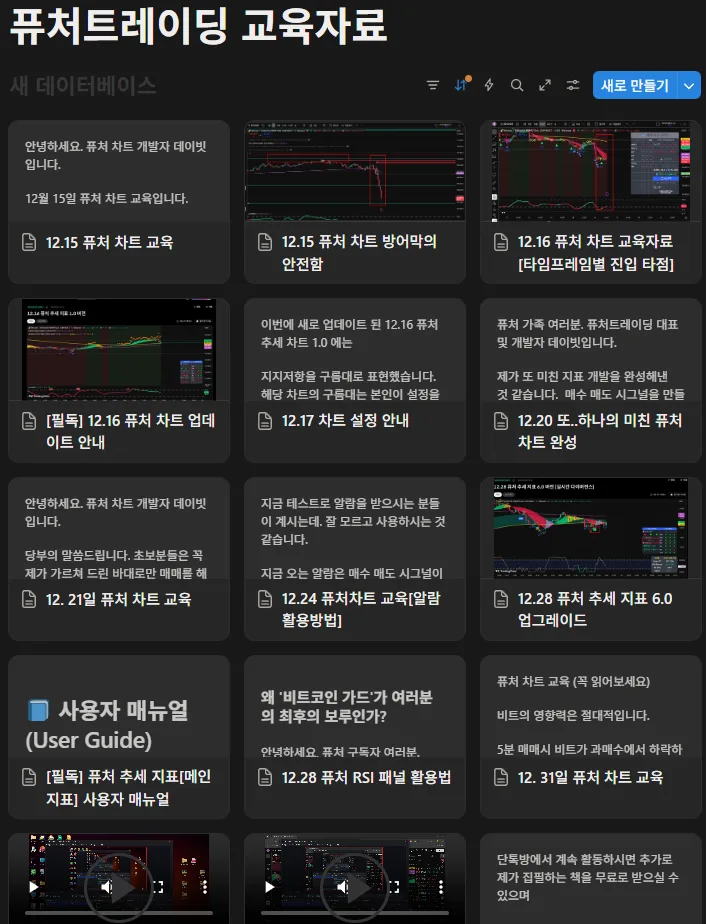 선물 매매 교육자료 데이터베이스